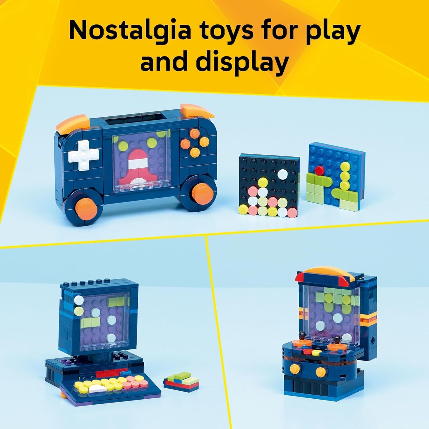 HotLEGO Creator 3 in 1 Retro Gaming Console Building Toy for Boys & Girls - Kids Build a Console, Mini Arcade Game, or Mini Computer - Gift Idea for Gaming Fans, Ages 8+ - 31380