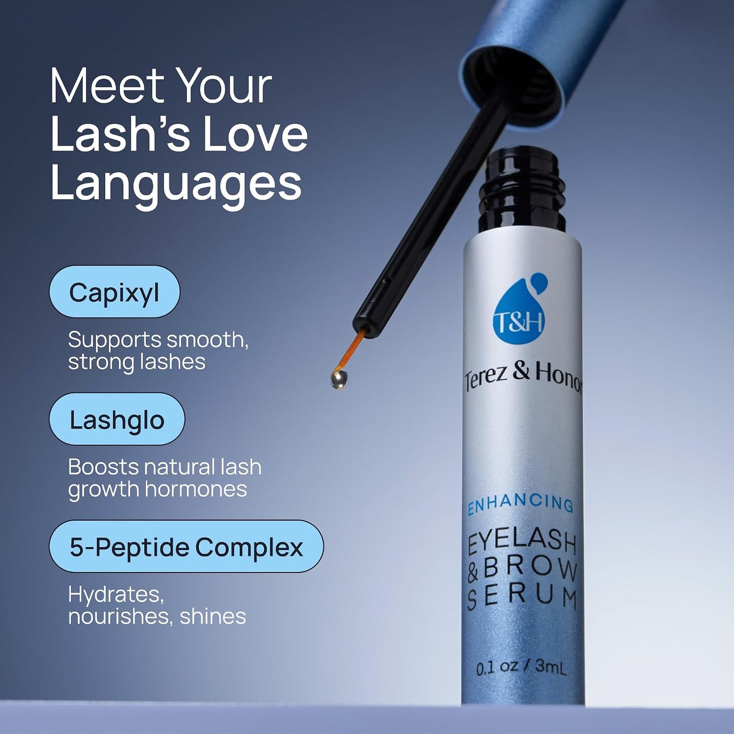 HotAdvanced Eyelash Serum for Thicker, Longer Eyelashes and Eyebrows - Grow Luscious Lashes with Brow Enhancer (3mL)