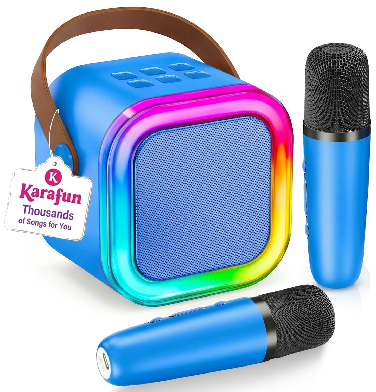 HotIROO Mini Karaoke Machine for Kids, 2026 TOP Toys Birthday Gifts Ideas for Girls Ages 4, 5, 6, 7, 8, 9, 10, 12+ Years Old, Portable MP3 Player with 2 Wireless Mics for Family Home Party