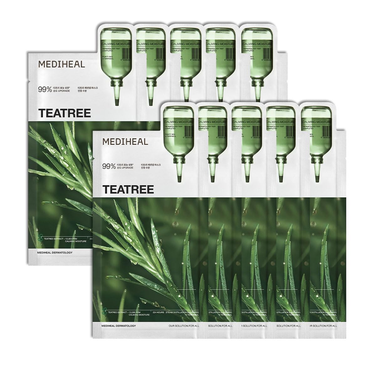 HotMEDIHEAL Madecassoside Essential Face Sheet Mask, Blemish Repair (10ea) | with Centella Asiatica, Ceramide for Soothing Care | Suitable for Sensitive Skin | Plastic-Free Vegan Sheet | Korean Skincare