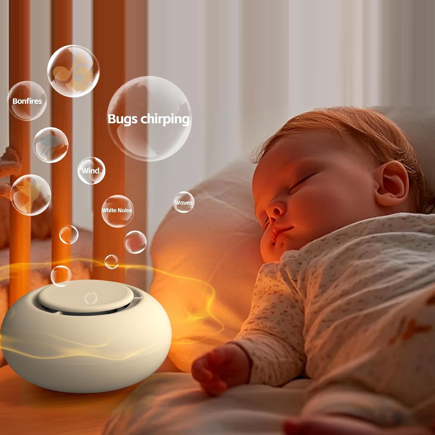 HotPortable Baby Sound Machine [White Noise for Babies Kids Adults][Timer Function][20 Soothing Sounds][Sleep Soother] 15 Hours Battery Life, Travel,Registry,Gifts,Shower,Clips on Baby Stroller