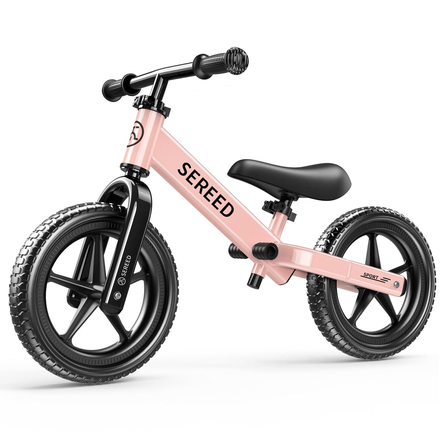HotSEREED Toddler Balance Bike 2 Year Old, No Pedal Kids Toy Bike for 2-5 Years Old, Tool-Free Adjustment, Gift for 2-3 Boys Girls, Customize Plate with 3pcs Stickers (White)