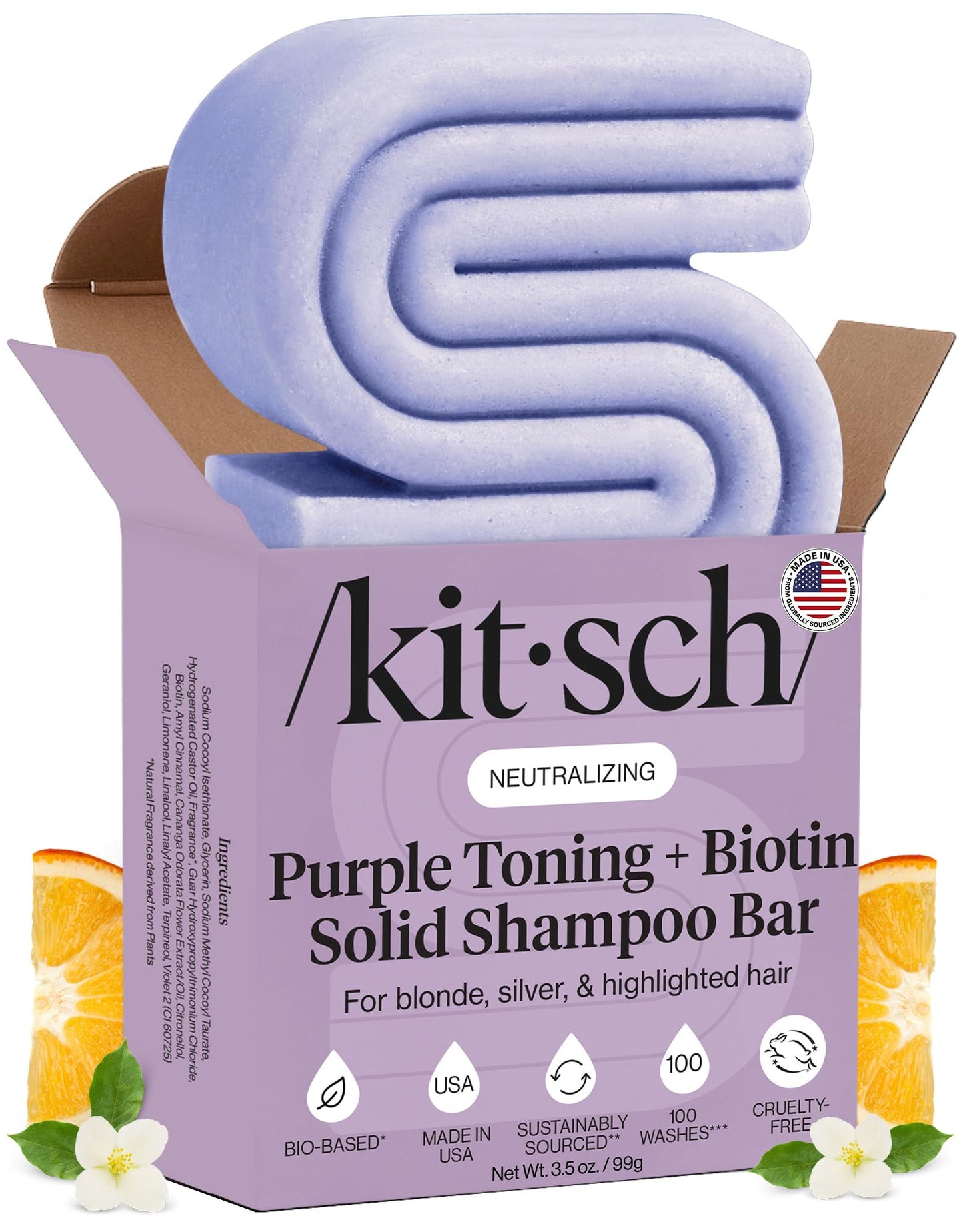 HotKitsch Rosemary & Biotin Shampoo Bar Soap for Hair Growth - 3.5 oz | Strengthening, Thickening & Volumizing Hair Shampoo for Women and Men - Free of Paraben, Sulfate & Silicone - Made in USA