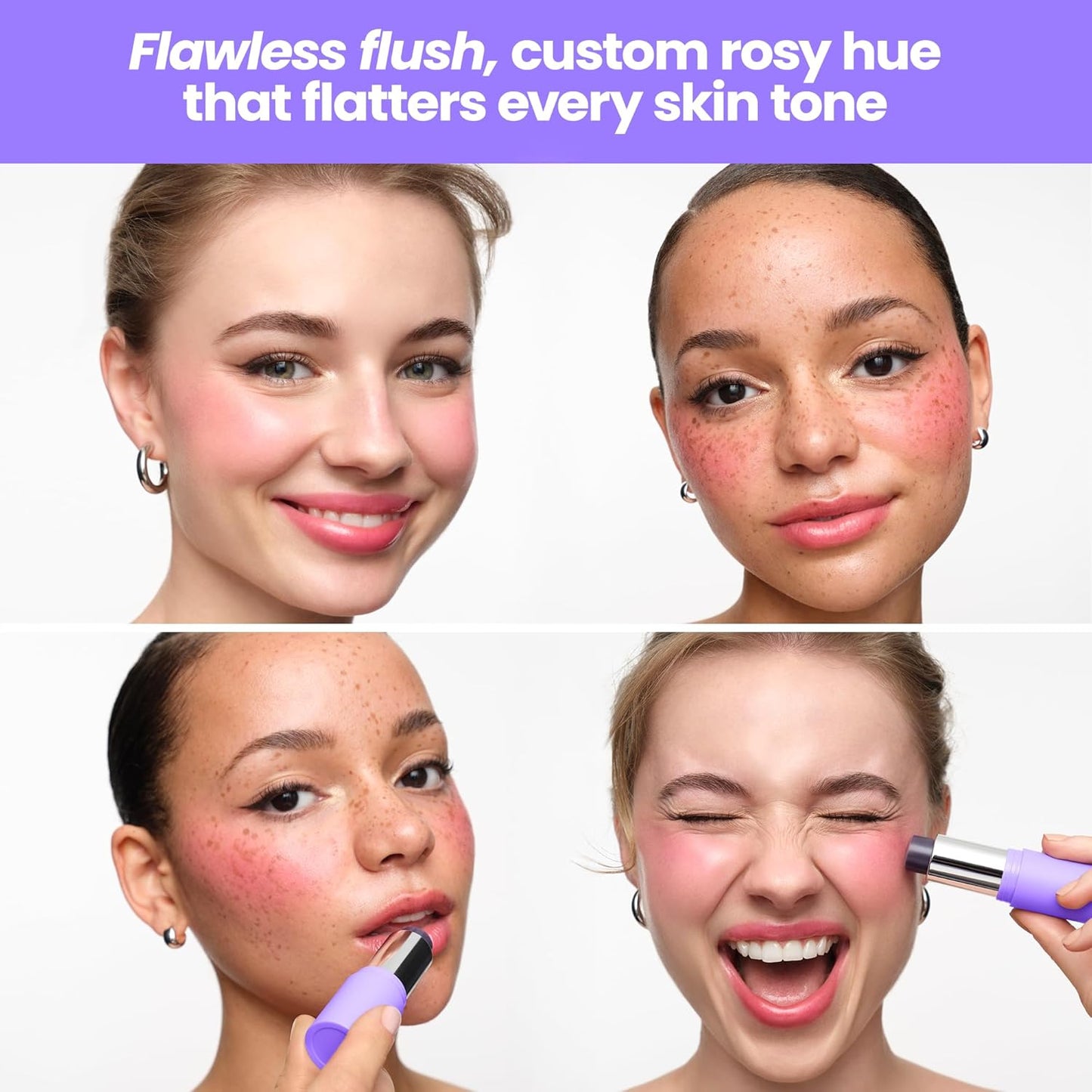 HotWonderskin Cream Blush Stick pH-Activated - pHlush Stick Multi-Use, Blush for Cheeks and Lips, Cooling Nourishing Color-Adjusting Makeup