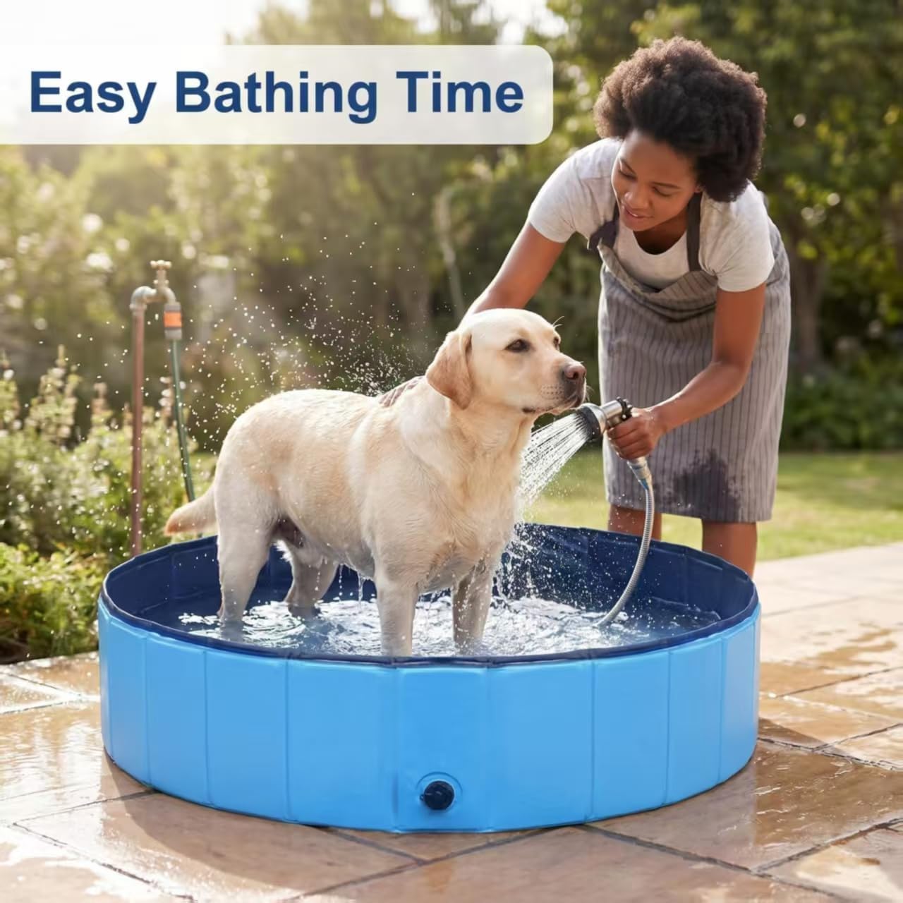 Hot Dog Pool Foldable pet Pool Dog Swimming Pool pet Swimming Pool PVC Non-Slip for All Kinds of Pets (32x8in)