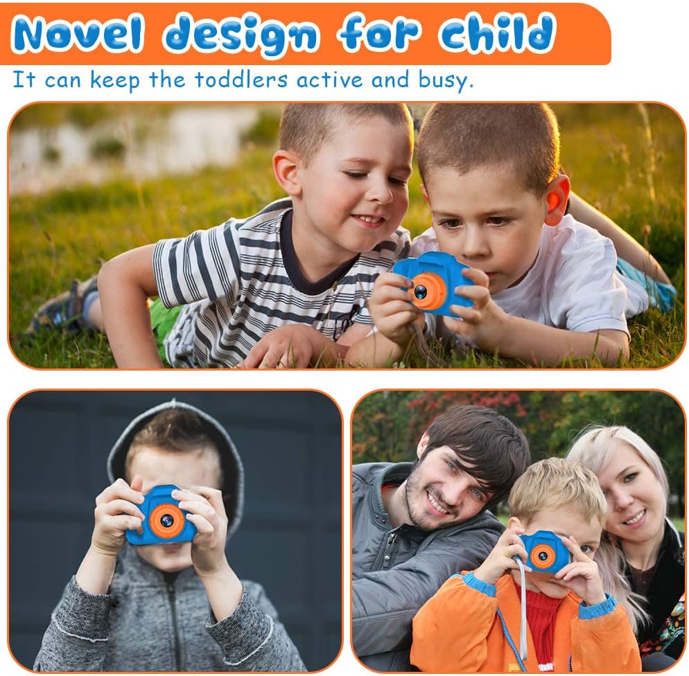 Hot Seckton Upgrade Kids Selfie Camera, Christmas Birthday Gifts for Boys Age 3-9, HD Digital Video Cameras for Toddler, Portable Toy for 3 4 5 6 7 8 Year Old Boy with SD Card-Navy Blue