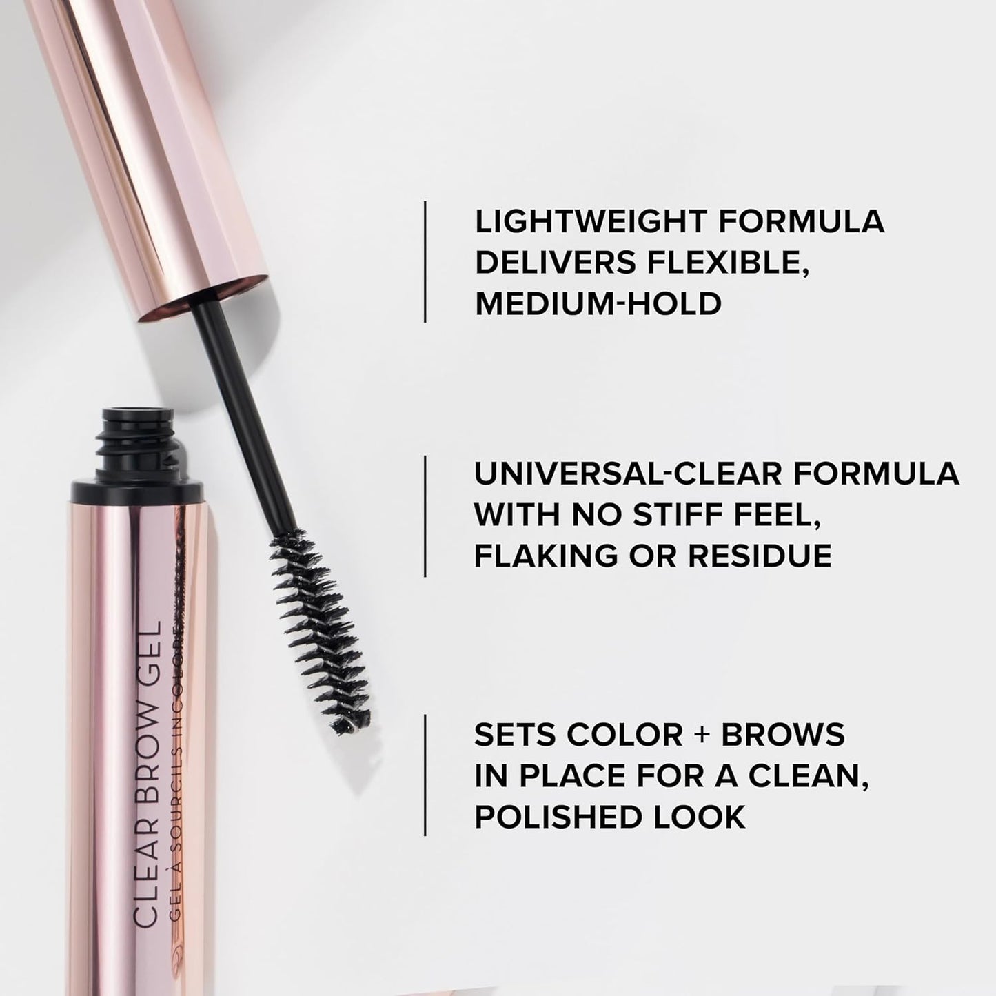 HotAnastasia Beverly Hills Clear Brow Gel - Lightweight Clear Eyebrow Setting Gel for Flexible Long-Lasting Hold, Controls and Sets Brows for a Clean, Polished, Natural Finish