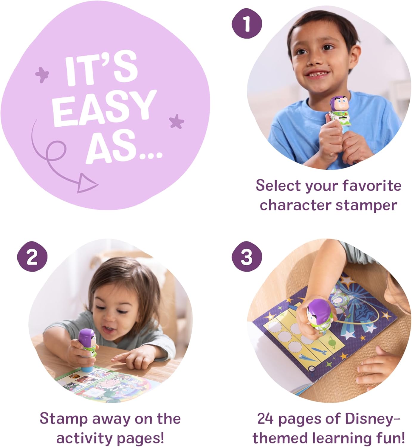 HotMelissa & Doug Sticker Wow!™ 24-Page Activity Pad and Sticker Stamper, 300 Stickers, Arts and Crafts Fidget Toy Collectible Character – Disney Buzz Lightyear - for Kids Ages 3+ - FSC Certified