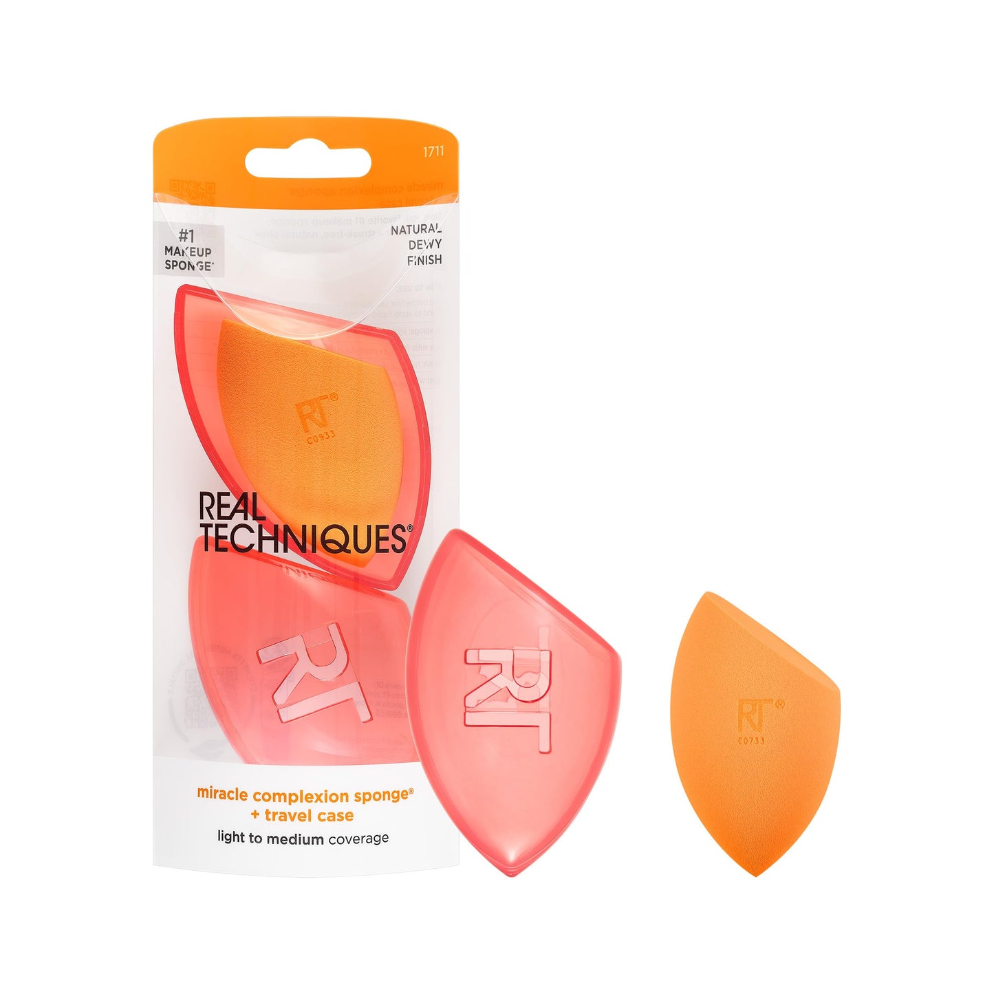 HotReal Techniques Miracle Complexion Sponge, 4 Pack, For Applying Liquid & Cream Foundation, Skin Tint & Concealer, Makeup Blending Sponge, Natural Finish, Latex-Free & Cruelty-Free