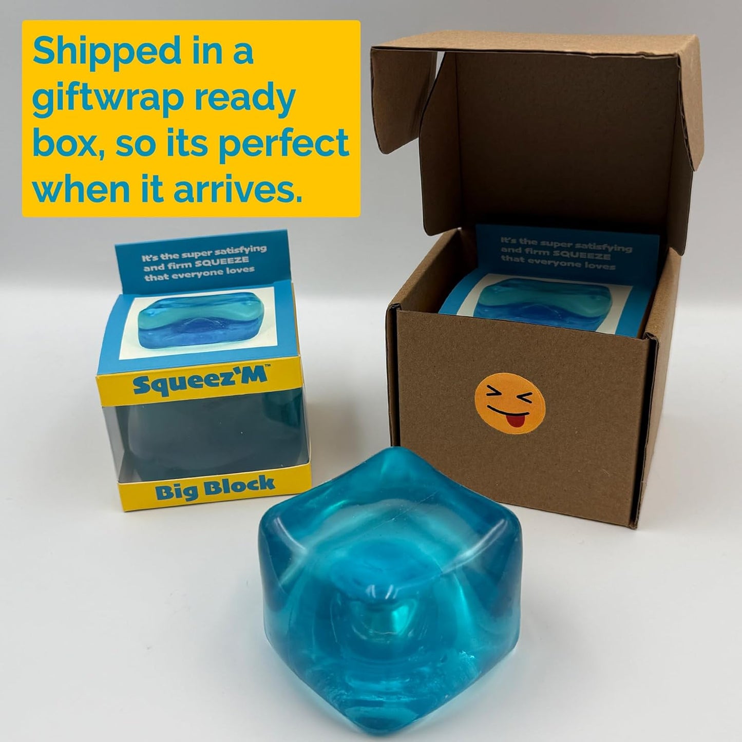 HotOriginal Big Block Premium Stress Cube, Squishy Fidget Toy, Kids & Adults | Non-toxic ASTM certified, US family-owned, easy replacement, jumbo sensory squeeze cube for stress relief & focus
