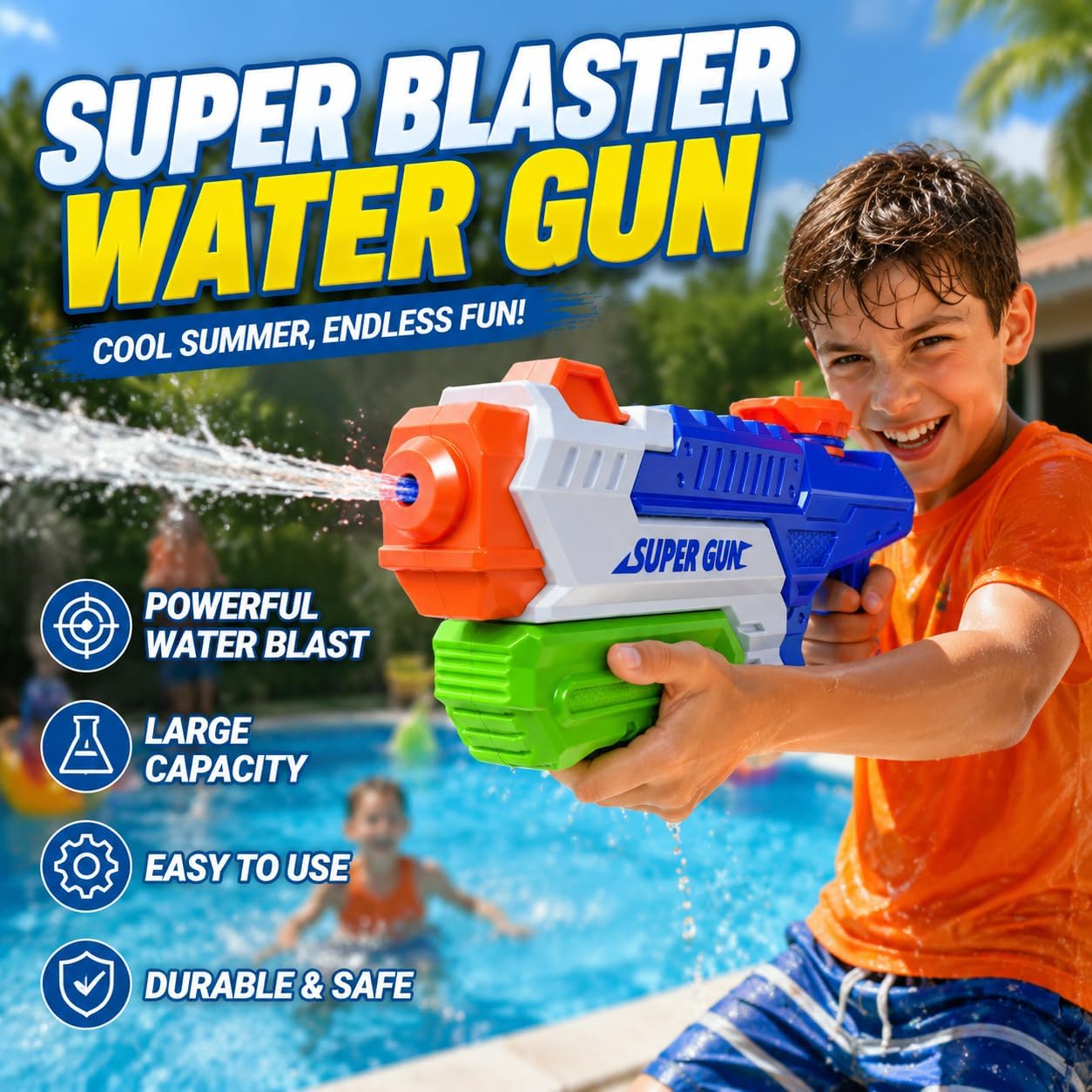 Hot 3 Pack Water Guns for Kids Adults, 600cc High Capacity Super Squirt Blaster Soaker, Long Range Pump Action Water Gun Squirter, Outdoor Summer Pool Beach Water Fighting Toys