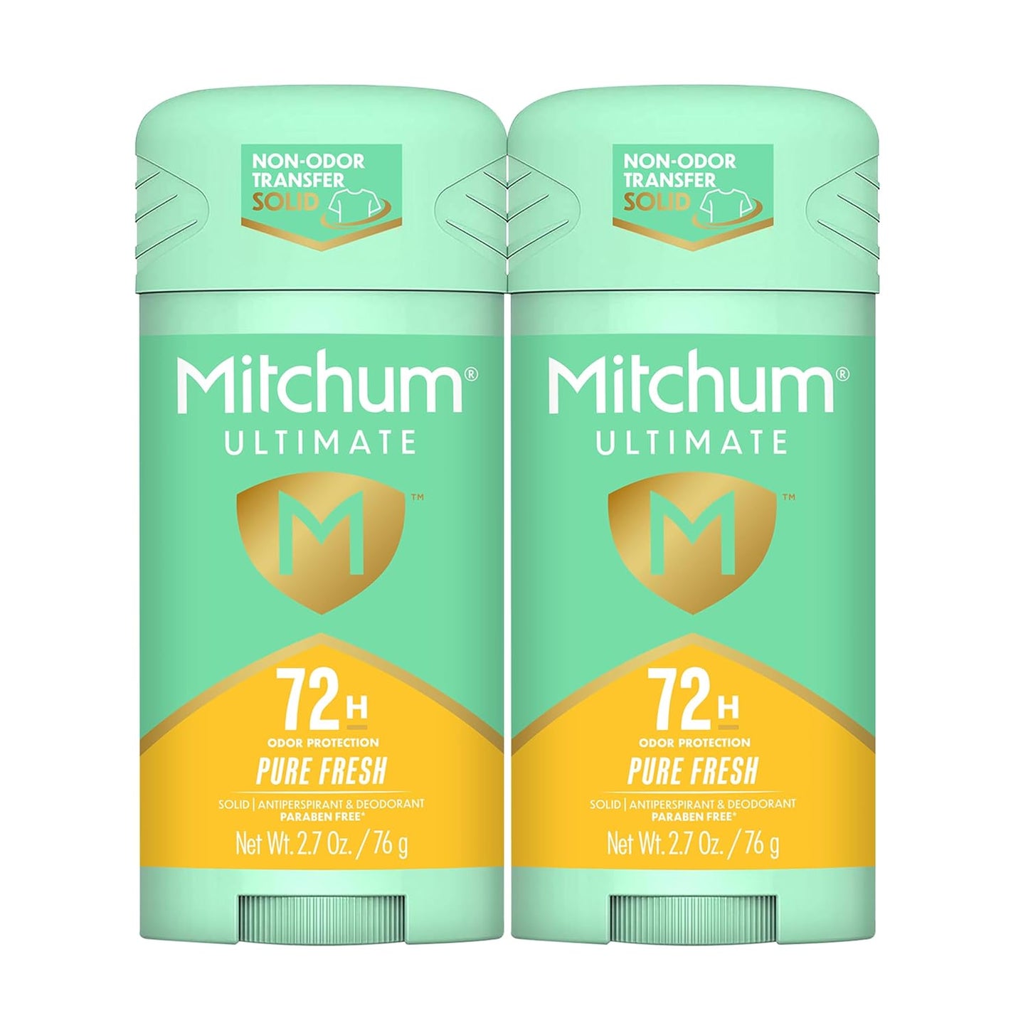 HotMitchum Ultimate 72HR Odor Protection Women’s Antiperspirant & Deodorant, Long-Lasting Freshness, Invisible Solid, No White Residue Left on Skin, Pure Fresh, 2 pack