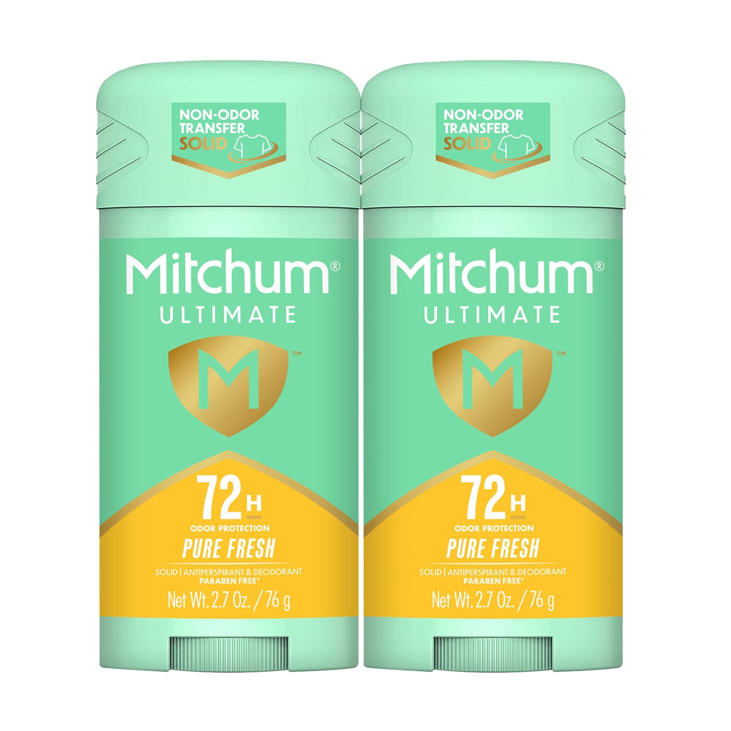 HotMitchum Ultimate 72HR Odor Protection Women’s Antiperspirant & Deodorant, Long-Lasting Freshness, Invisible Solid, No White Residue Left on Skin, Pure Fresh, 2 pack