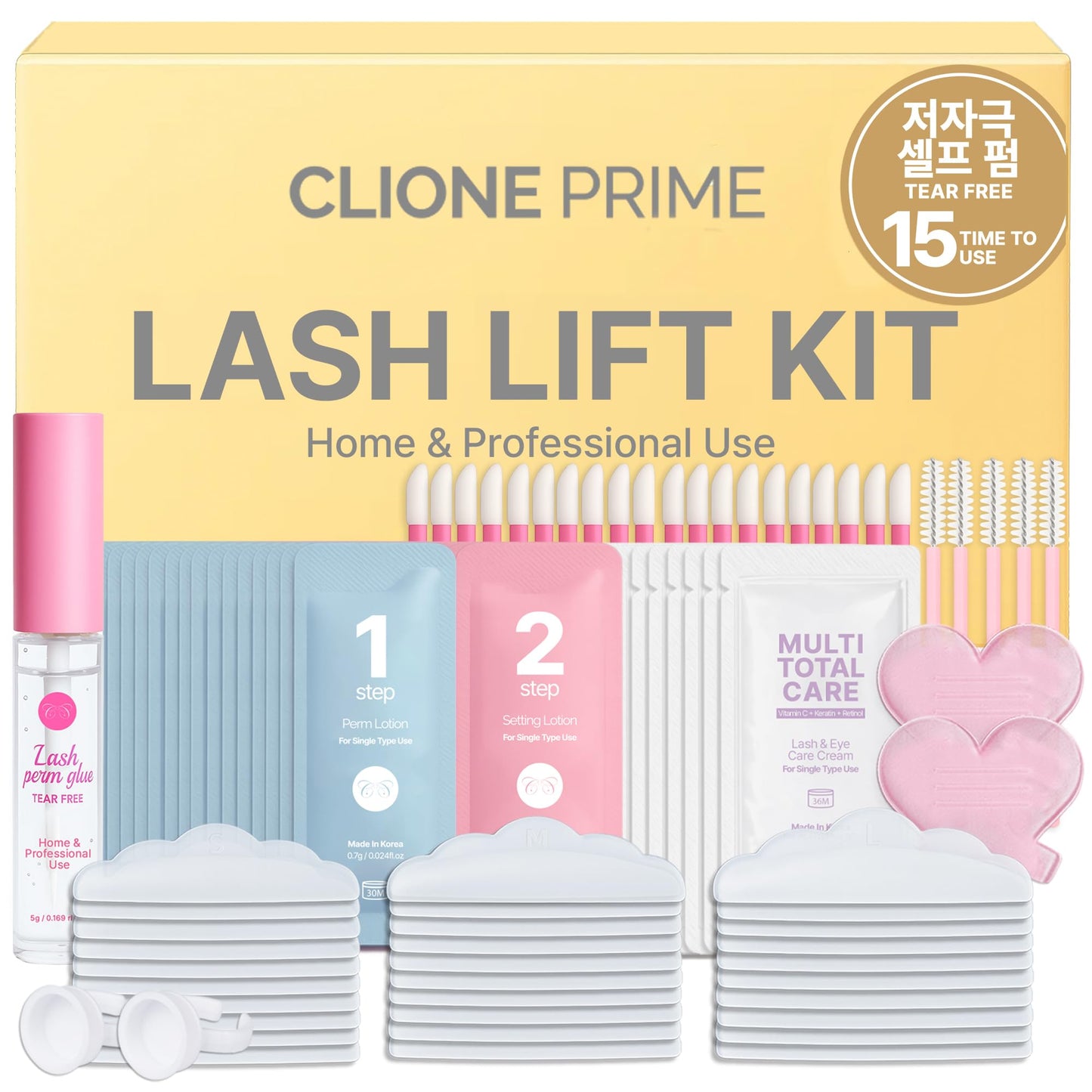 HotKorean Lash Lift Kit - 5 Sets At Home Eyelash Perm Kit with Upgraded Glue, Eyelash Lift, DIY Lash Perm Easy for Beginner & Professional, Semi Permanent Perming Wave Suitable For Salon & Home