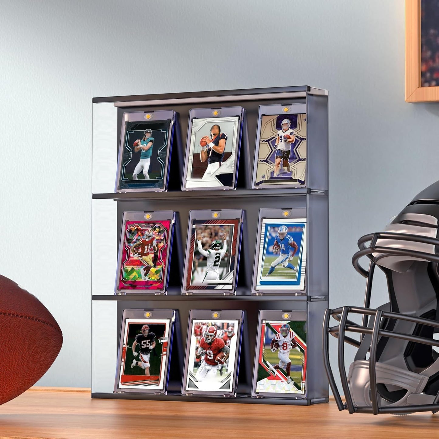 Hot50ct Magnetic Card Holder, 35pt One Touch Card Holder, U-V Protectors Hard Plastic for Trading Cards, Magnet Case, Sports, Game, Football, Baseball