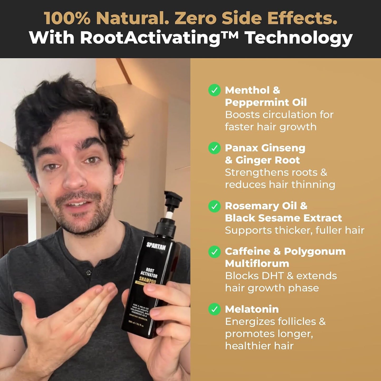 HotSPARTAN™ Root Activator Shampoo For Men - Hair Growth Shampoo for Hair Loss and Thinning Hair