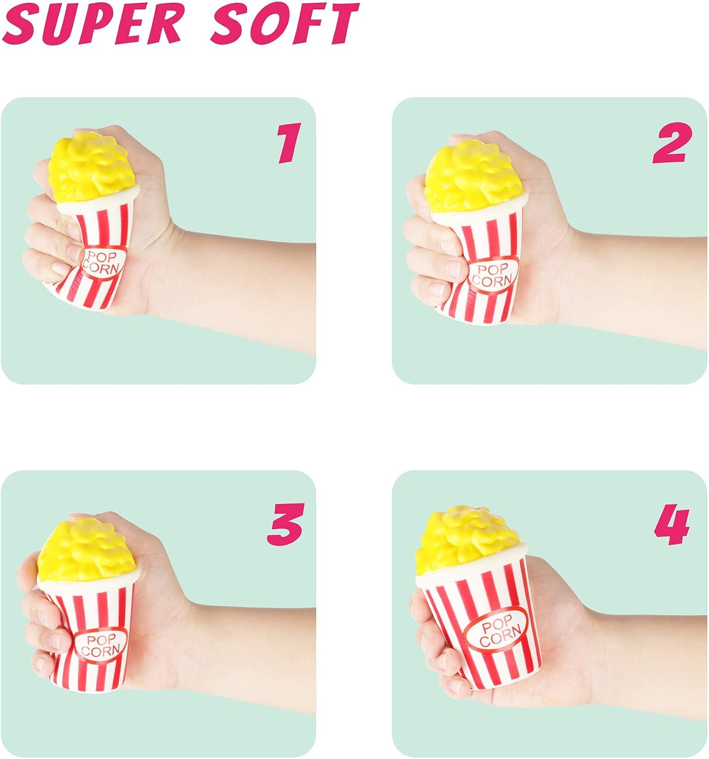 HotSlow Rising Jumbo Squishies Toys Set - 9 Pack Soft Kawaii Squishy Hamburger Popcorn Cake Ice Cream Donut Stress Relief Squeeze Toy for Boys and Girls