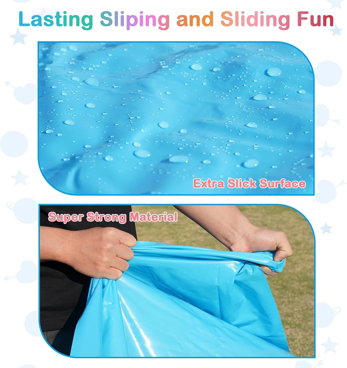 Hot 40FT Slip Lawn Water Slide, Giant Slip, Splash and Slide for Kids Teens and Adults - Summer Slip Water and Slides Heavy Duty for Outdoor Backyard Lawn Summer Party with 14 Stakes and 2 Bodyboards