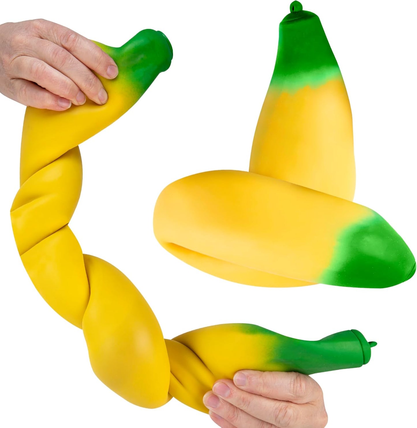 HotORB Easy Sqweezy Giant Stretchy Banana - Stretches Up to 6 Feet Long - Huge Jumbo Sized Squishy Fruit Toy, Perfect to Squeeze for Stress Relief - Fun Sensory / Fidget Novelty Toy for Kids and Adults
