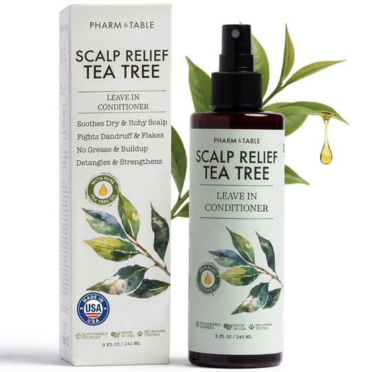 HotLeave In Conditioner Spray - Tea Tree Scalp Treatment | Anti-Dandruff and Dry & Itchy Scalp, Hydrating & Medicated Formula for Psoriasis and Scalp Care - Detangles & Nourishes Hair.