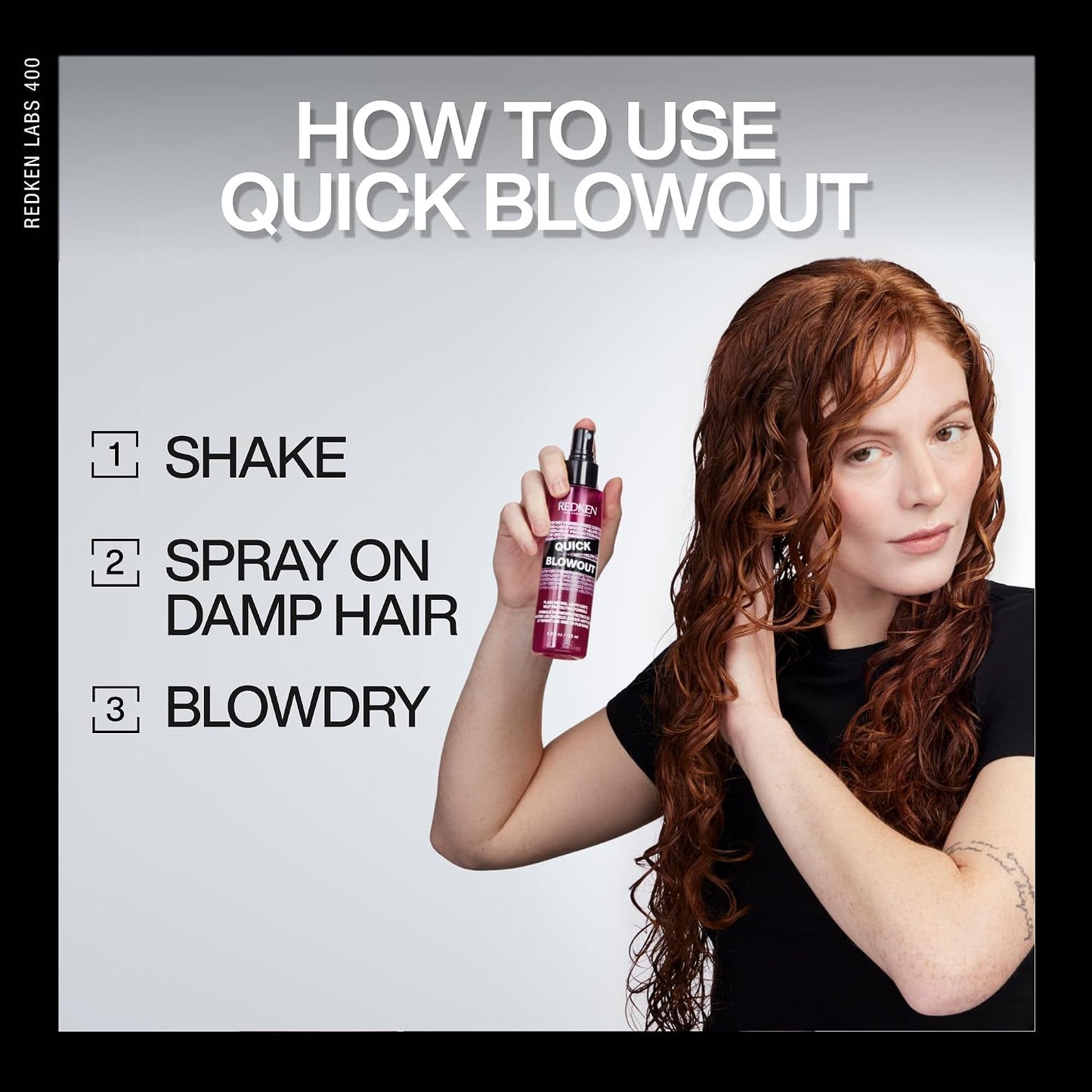 HotRedken Quick Blowout Heat Protectant Spray For All Hair Types - Smooths & Adds Shine, Lightweight Blowdry Styling Primer with Heat Protection