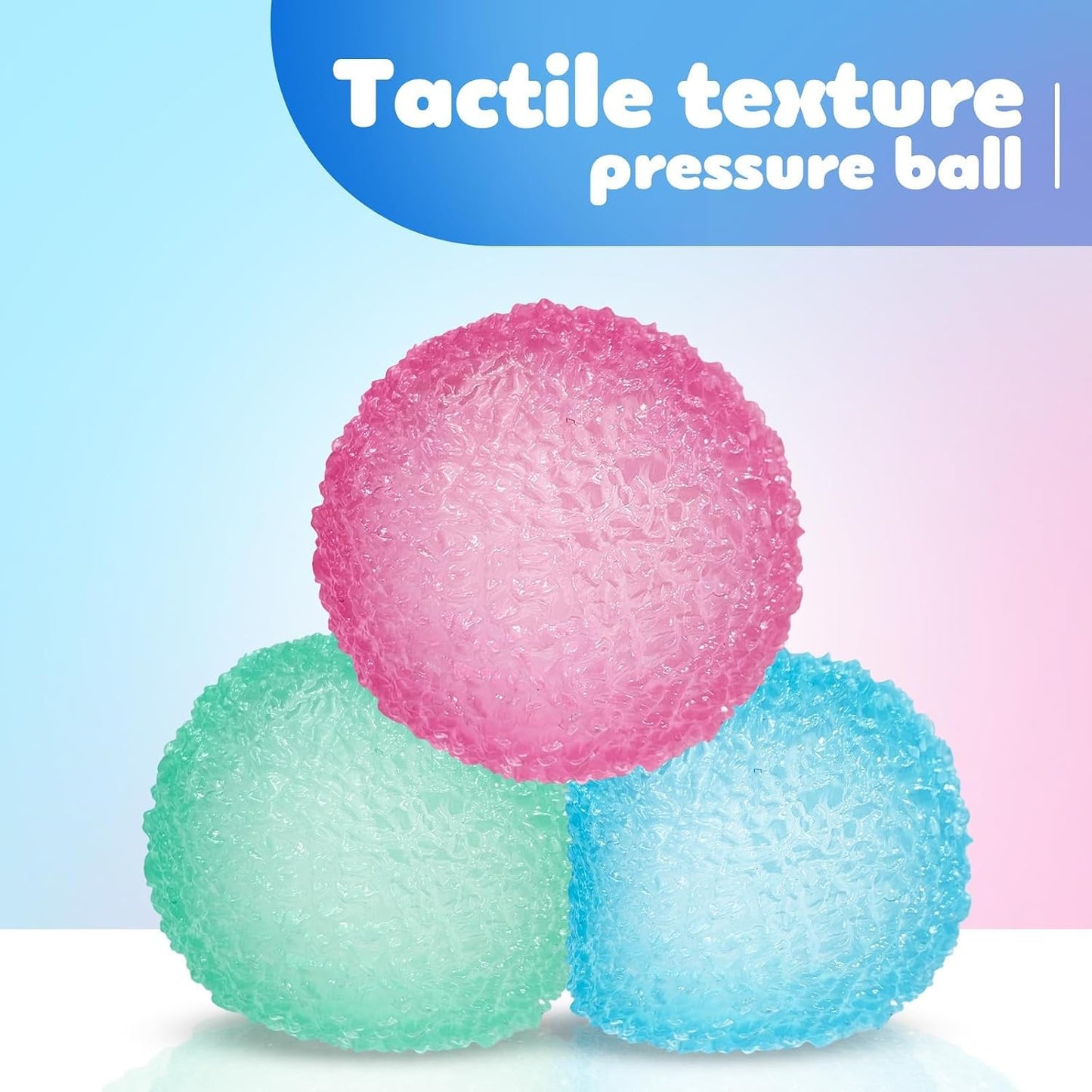 Hot3pc Big Stress Balls for Adults, Squishy Ball Sensory Textured Memory Gel Fidget Toys for Kids/Adults Hand Exercises, Valentines Day Party Favors Anxiety Relief Squeeze Ball(2.36“)