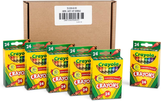HotCrayola Crayons, Bulk School Supplies For Kids, 24 Count Crayon Box (Pack Of 6), Assorted Colors