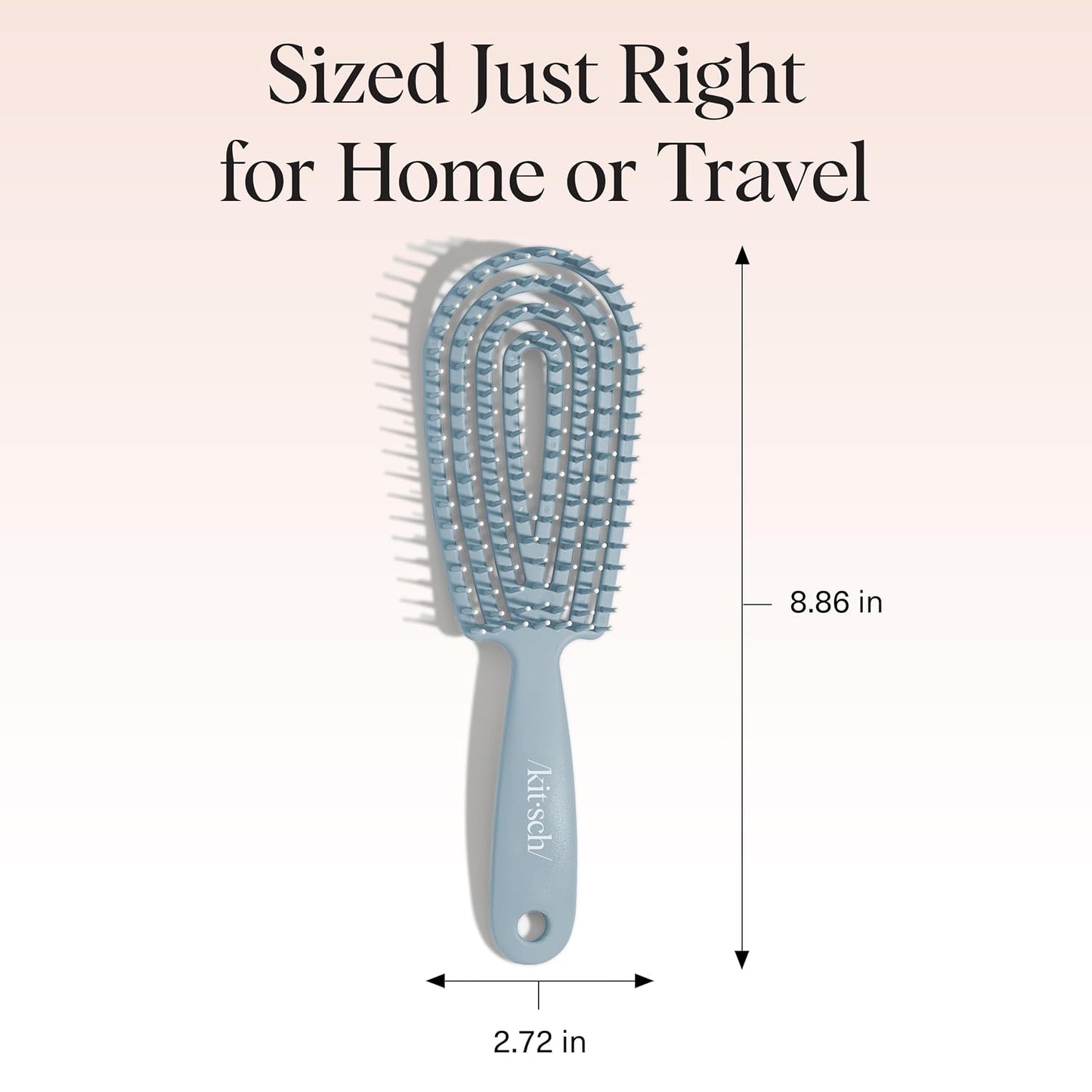 HotKitsch Hair Brush Detangler – Flexi Flow Hair Brush for Women, Men & Kids | Detangling Brushes for Curly Hair with Bendable Frame, Bounce Curl Defining Brush for Wet or Dry Strands - Haze Blue