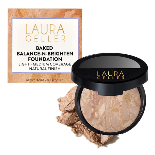 HotLAURA GELLER NEW YORK Award-Winning Baked Balance-n-Brighten Color Correcting Powder Foundation – Handmade in Italy – Buildable Coverage, Matte Finish – For Mature & Sensitive Skin – 02 Fair