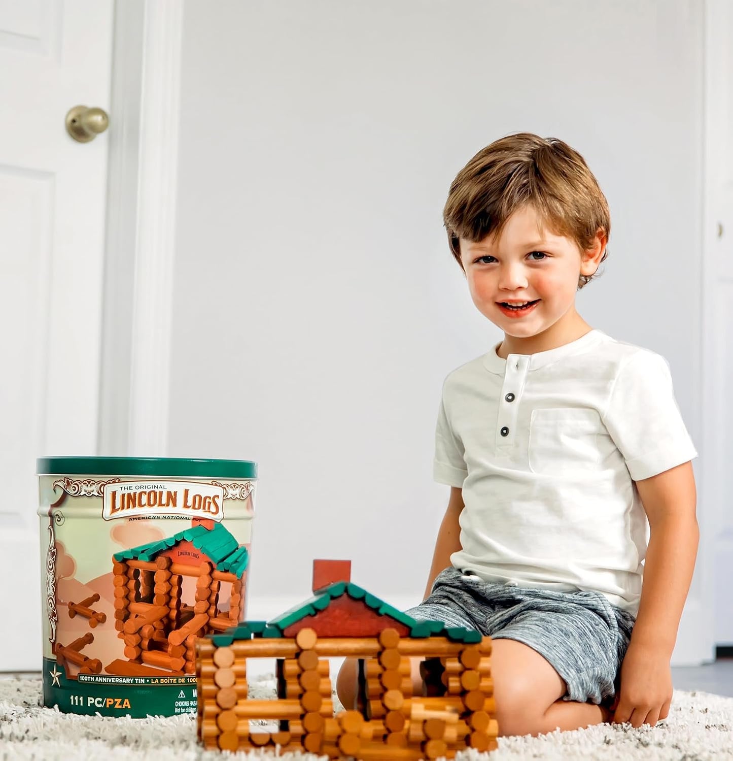 Hot Lincoln Logs 100th Anniversary Tin