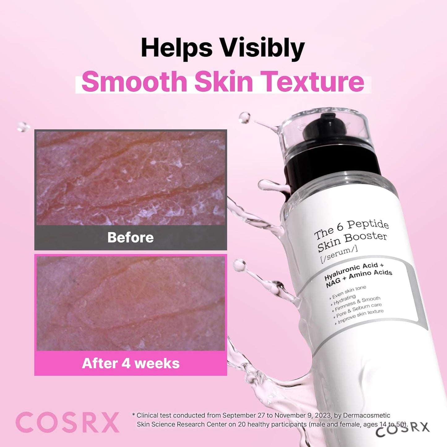 HotCOSRX 6X Peptide Collagen Skin Booster Toner Serum for Dull & Uneven Skin, Preps Skin with Copper Peptides, GHK-Cu, Skin Renewal Boosting Facial Essence, Korean Skin Care, 5.07 oz