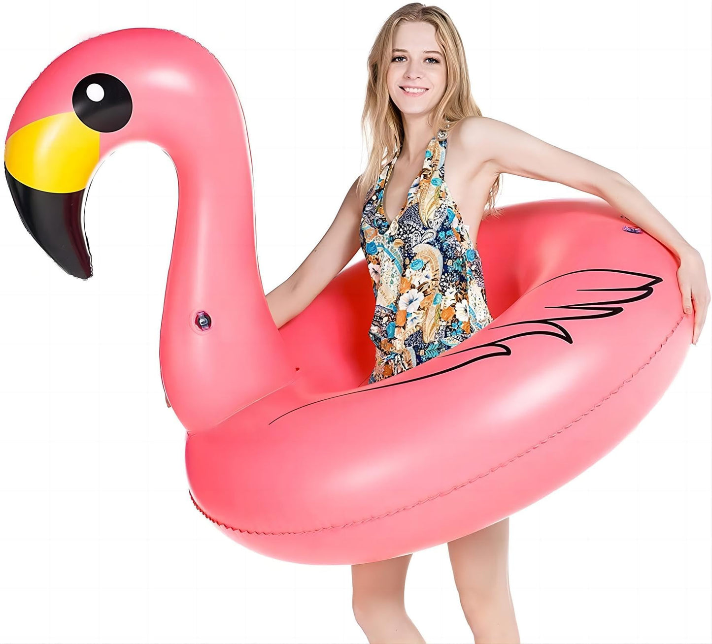 HotJasonwell 2 Pack Unicorn Flamingo Pool Floaties - Inflatables Rafts for Swimming, Lake, Beach - Floaty Swim Rings for Adults, Kids