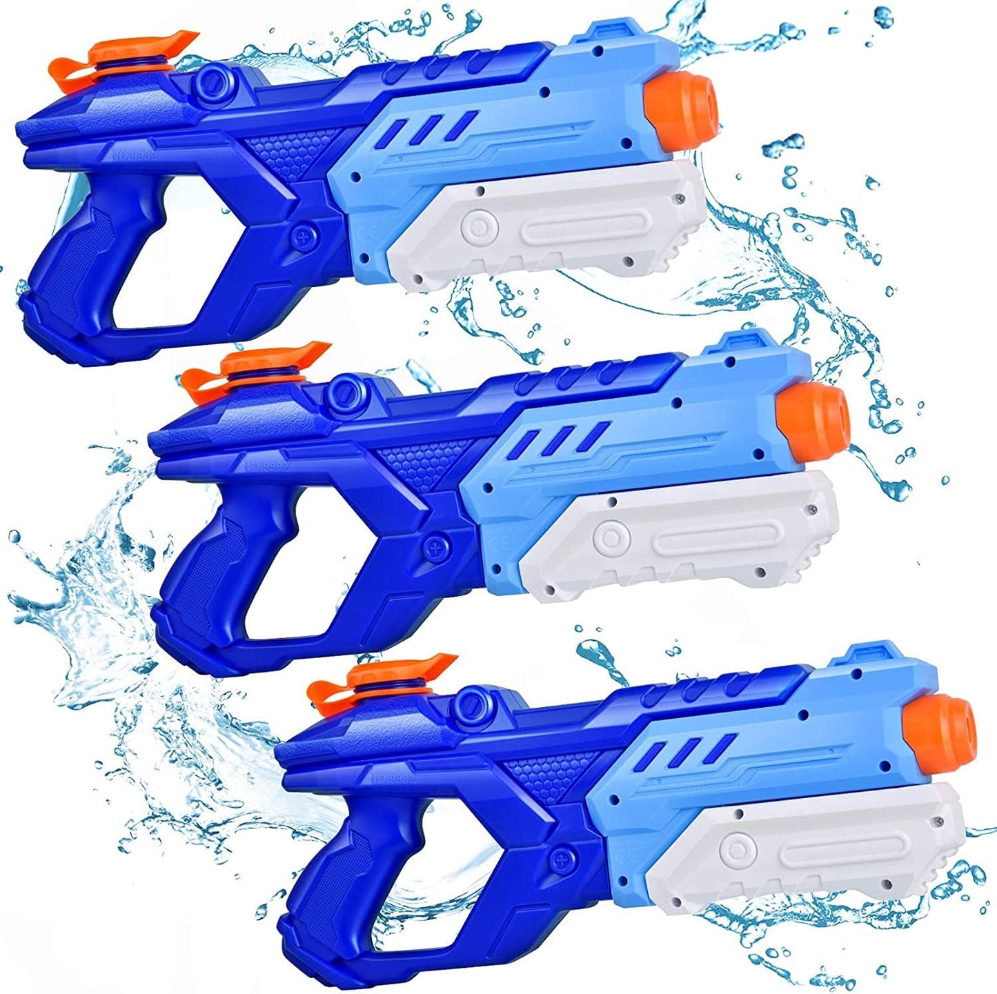 HotQuanquer 3 Pack Water Guns for Kids Adults - 600CC Squirt Water Toy Gun Super Blaster Soaker Long Range High Capacity Summer Swimming Beach Outdoor Water Fighting Play Pool Toys for Boys Girls (Blue)
