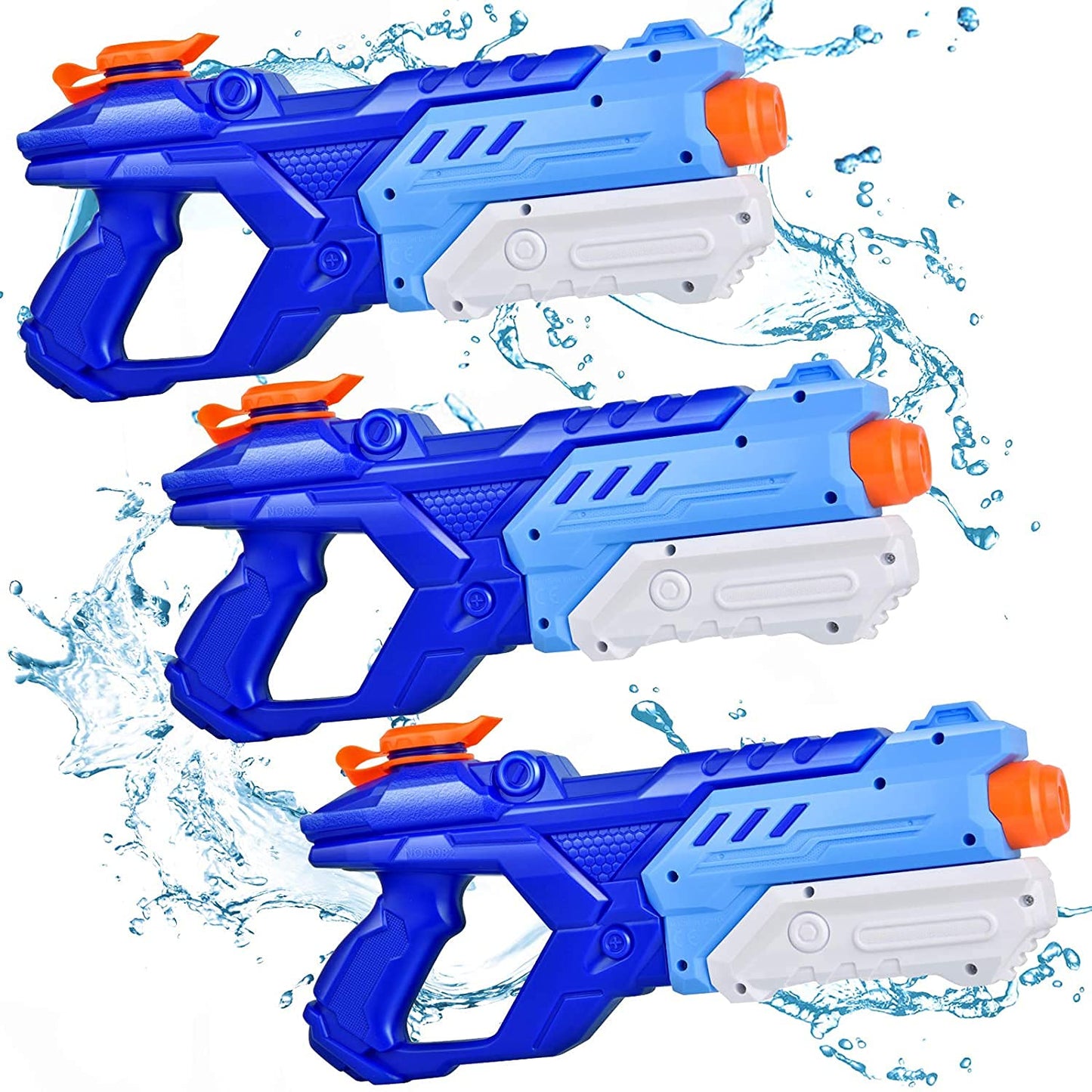 HotQuanquer 3 Pack Water Guns for Kids Adults - 600CC Squirt Water Toy Gun Super Blaster Soaker Long Range High Capacity Summer Swimming Beach Outdoor Water Fighting Play Pool Toys for Boys Girls (Blue)