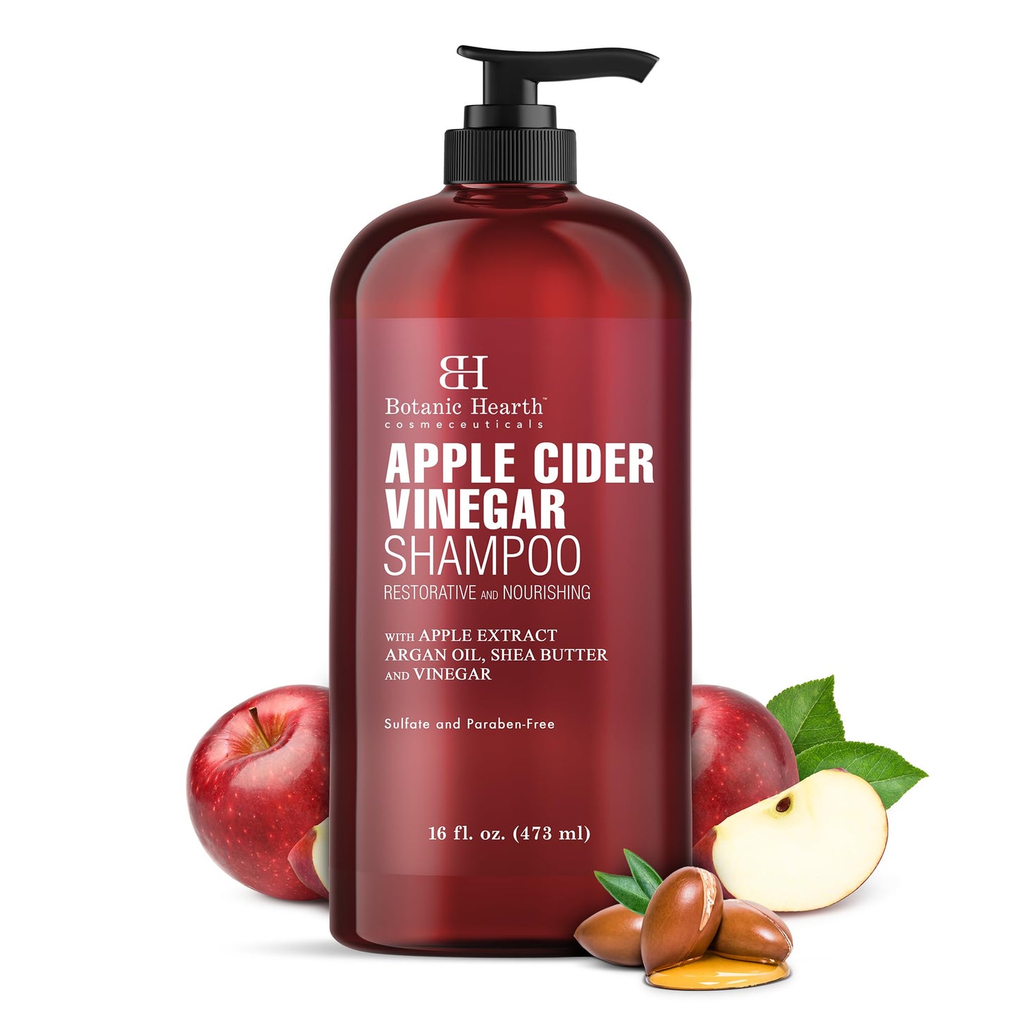 HotBotanic Hearth Tea Tree Shampoo, Vitamin C, Peppermint, Lavender and Rosemary Oil, Fights Dandruff and Dry Scalp, 16 fl oz