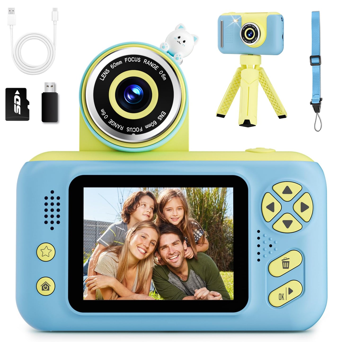 Hot Makolle Kids Camera Toys for Girls 3-12 Year Old, Pink | Children Travel Camera HD Digital Video Camcorder, With Tripod, SD Card Included, Toddler Festival Birthday Gifts
