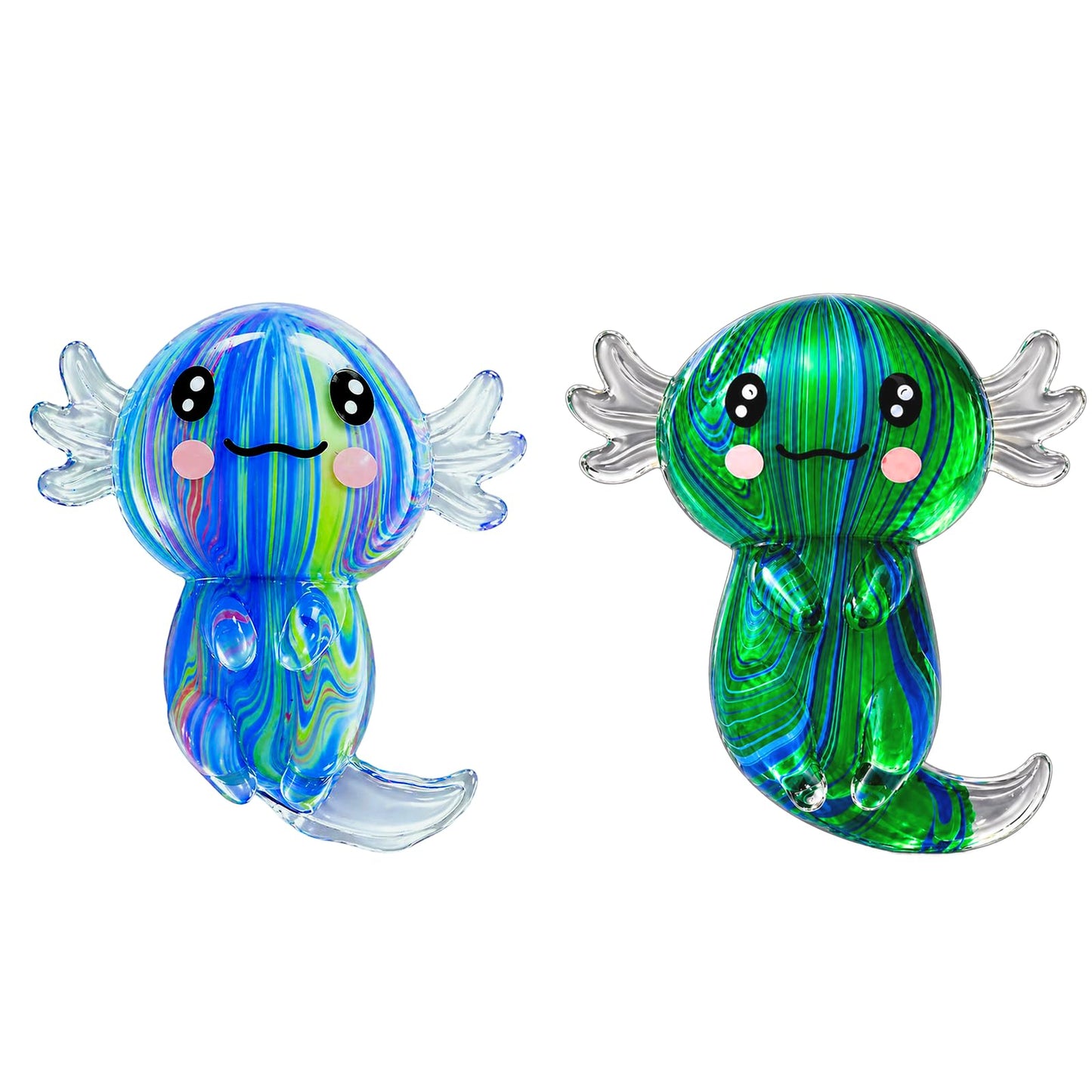 Hot2 Pcs Axolotl Squishy Stress Relief Toy, Stretchy Axolotls Stress Soft Squeeze Sensory Fidget Toys for Kids Adults, Cute Axolotls Squishies Party Favors Classroom (BluePink)