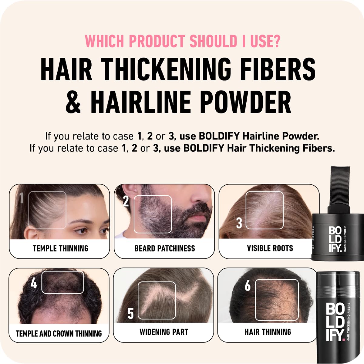 HotBOLDIFY Hairline Powder - Water-Resistant Root Touch Up Hair Color for Gray Coverage - 24-Hour Stain-Proof, Mess-Free Hair Powder for Thinning Hair (4g, Dark Brown)