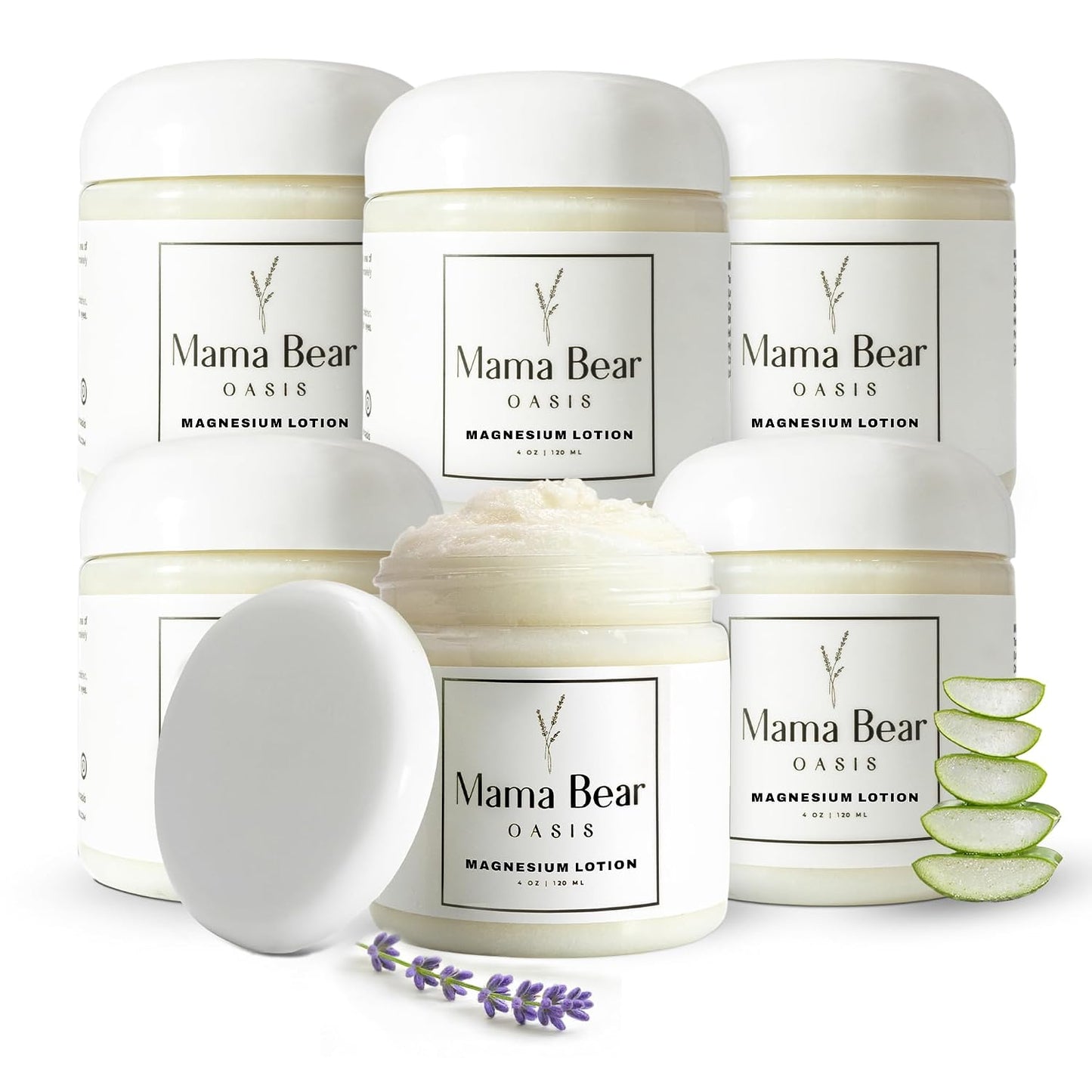 HotMama Bear Oasis Lotion - Magnesium Cream - Lavender Magnesium Lotion for Foot, Hands, Legs, Toes Includes Arnica, Vitamin B6, Aloe Vera, MSM (Pack of 2)