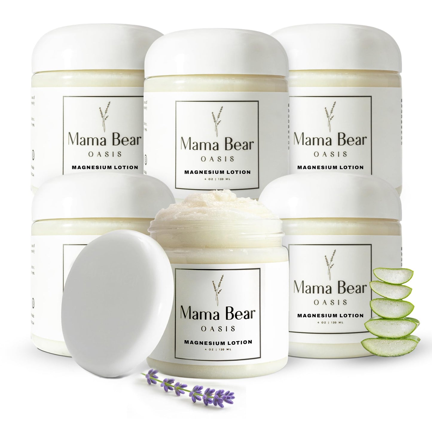 HotMama Bear Oasis Lotion - Magnesium Cream - Lavender Magnesium Lotion for Foot, Hands, Legs, Toes Includes Arnica, Vitamin B6, Aloe Vera, MSM (Pack of 2)