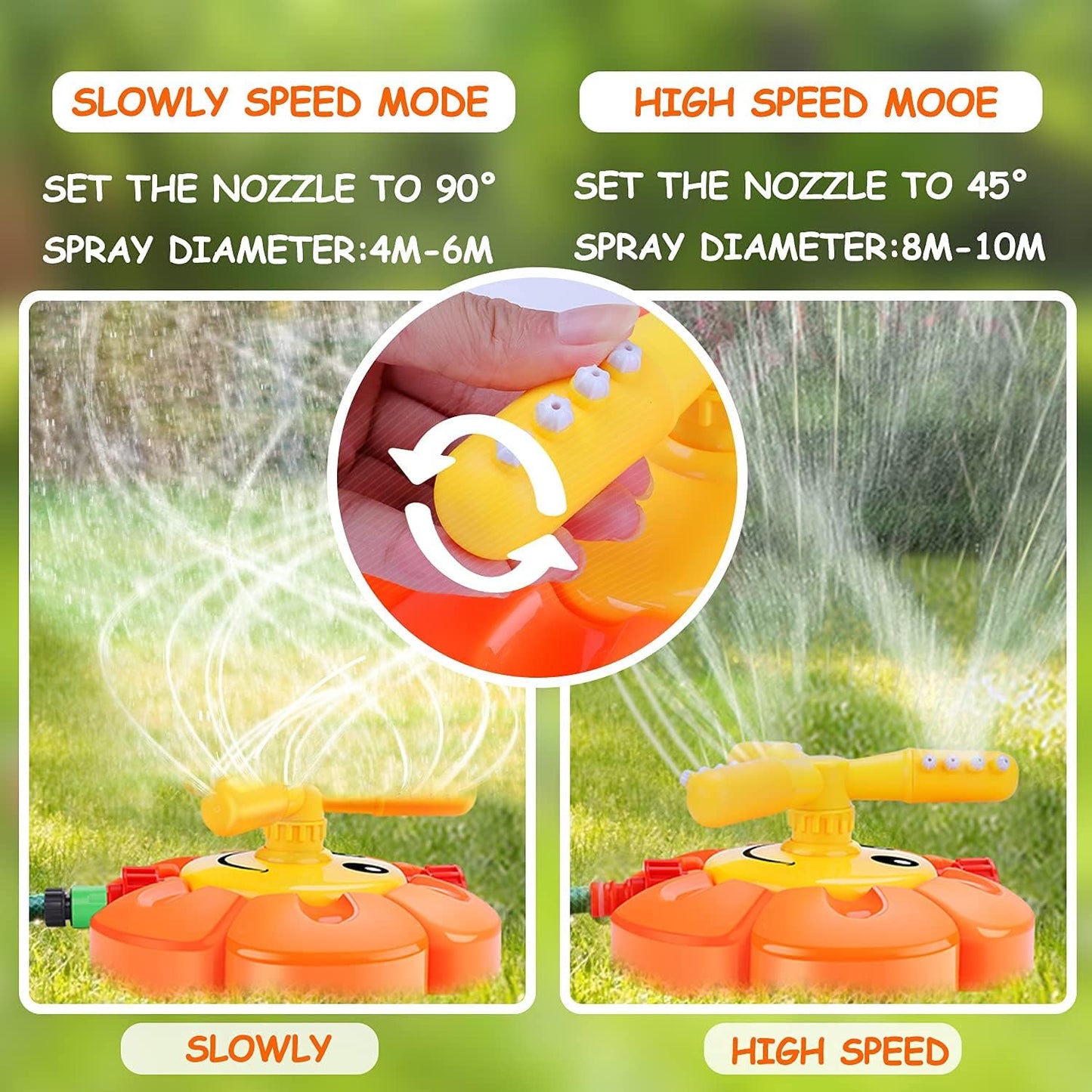 HotWater Sprinkler for Kids Toddlers Sprinklers with Roating Spray Nozzles Attaches Garden Water Hose Outdoor Play Outside Toys 3-4 Summer Backyard Lawn Game Yard Water Toy for Kids 3-5 4-8 Boy Girl