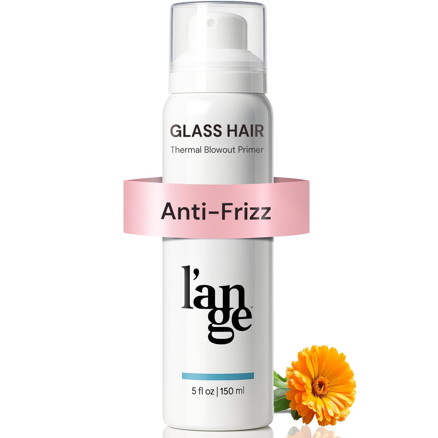 HotL'ANGE HAIR Glass Hair Heat Protectant Spray | Anti-Frizz Blow Dry Mist | Long Lasting Hold & Shine | Humidity Protection | Thermal Heat Protection Spray | Lightweight Blow Out Primer, 5 fl oz Bottle