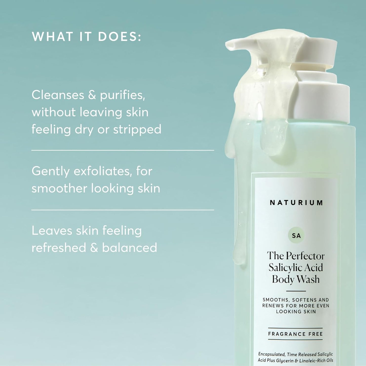 HotNaturium The Perfector Salicylic Acid Body Wash, Gentle & Smoothing Cleanser, 16.9 oz
