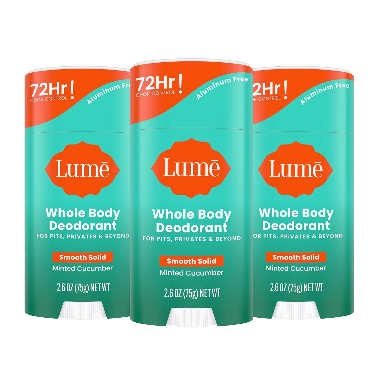 HotLume Whole Body Deodorant - Smooth Solid Stick - 72 Hour Odor Control - Aluminum Free, Baking Soda Free and Skin Safe - 2.6 Ounce (Pack of 2) (Soft Powder)