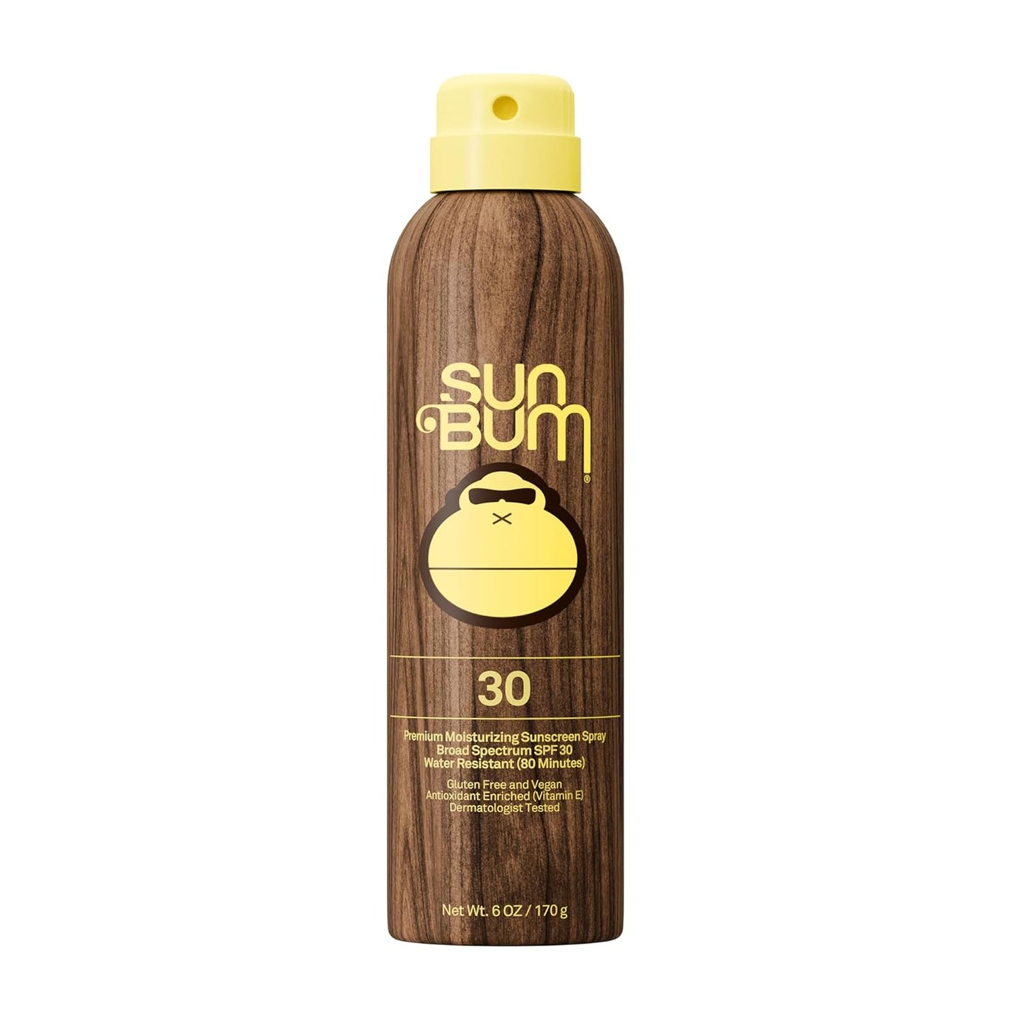 HotSun Bum Original SPF 30 Sunscreen Body Spray - Broad Spectrum Moisturizing Sunscreen with Vitamin E - Hawaii 104 Act Compliant (Made without Octinoxate & Oxybenzone) - 6 oz