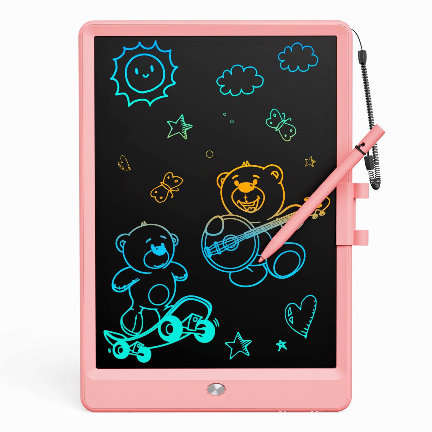 HotBravokids 10 Inch LCD Writing Tablet for 3-8 Year Olds - Electronic Drawing Pad and Doodle Board as Educational Birthday Gifts for Girls and Boys (Pink)