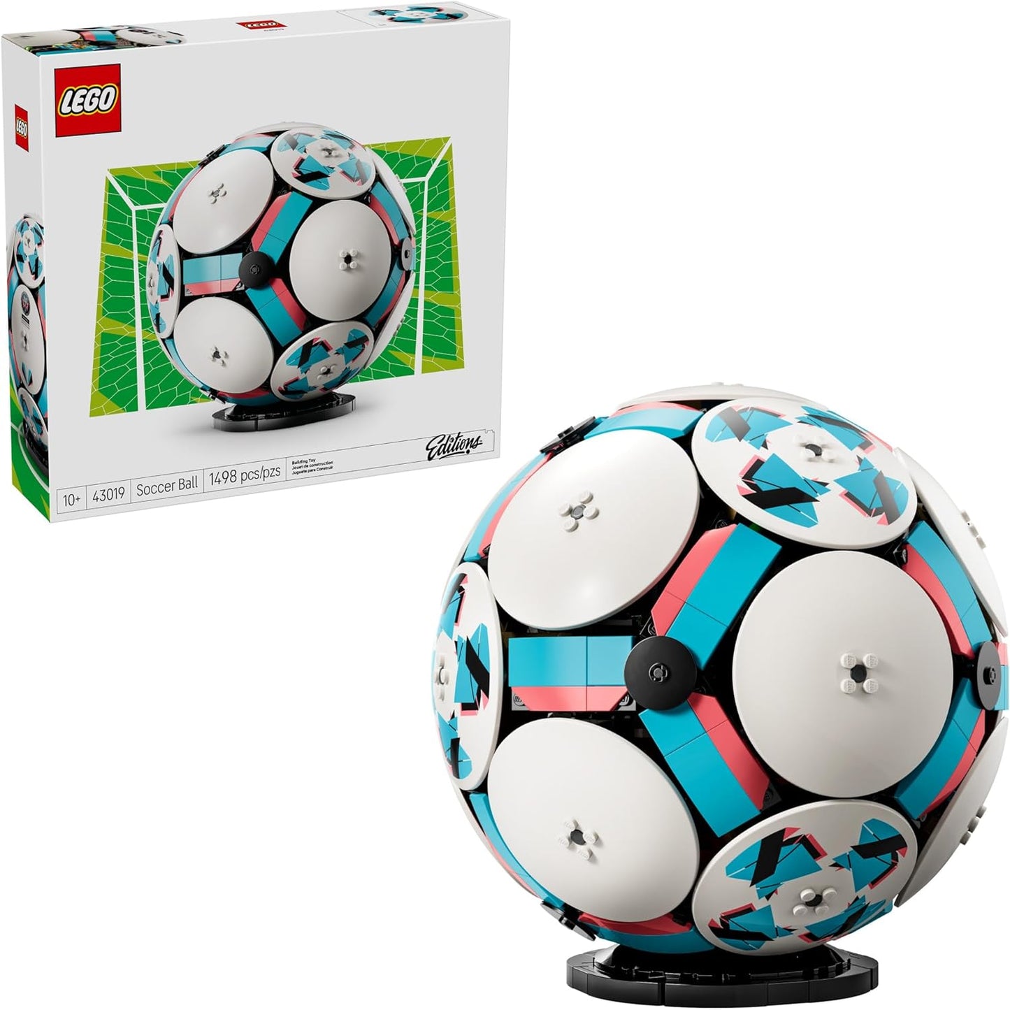 Hot LEGO Editions Soccer Ball - Building Toy for Kids - Collectible Sports Decor for Boys & Girls, Ages 10+ - Includes Micro Stadium - Gift for Birthdays - 43019