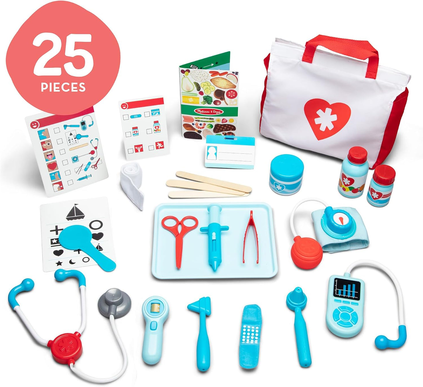 Hot Melissa & Doug Get Well Doctor Kit, 25-Piece Toddler Doctor Play Set, Realistic Pretend Play Toys & Accessories, Preschool Toys for Girls & Boys Ages 3+