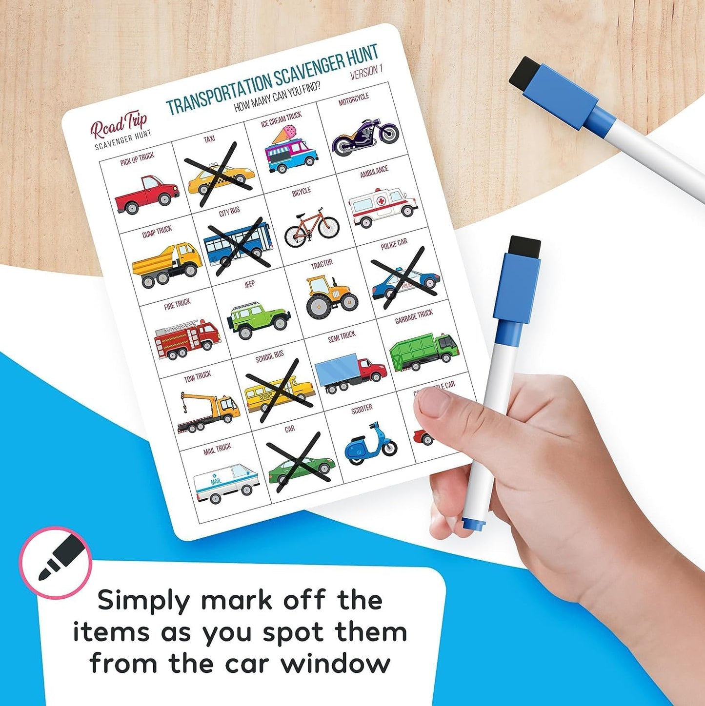 HotWELL BALANCED Car Bingo - Road Trip Essentials: Car Activities and Games for Kids Ages 4-8