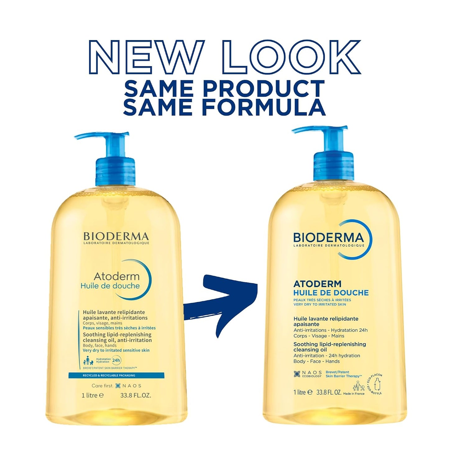 HotBioderma Atoderm Shower Oil, Cleansing Oil For Face & Body, Nourishing Cleansing Oil For Dry to Atopic Sensitive Skin For Softer & Smooth Skin For Your Whole Family